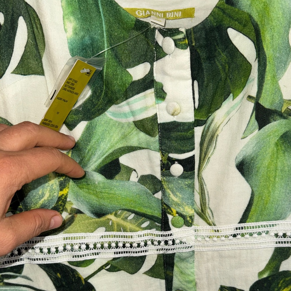 Gianni Bini Green Leaf Print Dress - Picture 6 of 12